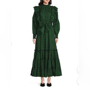 A Loves A Elegant Green Patterned Maxi Dress